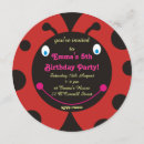 Buscar rojo la mariquita invitaciones de cumpleaños Negro