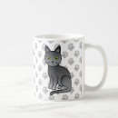 Buscar gato azul ruso tazas Gatito