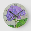 Buscar flores la lavanda de relojes de pared Morado