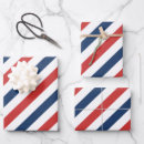 Buscar rayas blancas y azules rojas papel de regalo Cuarto de julio