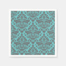 Buscar damasco azul servilletas Turquesa