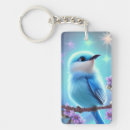 Buscar bebés rectangulares llaveros Pájaros