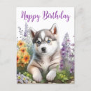 Buscar husky siberiano tarjetas Floral