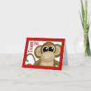 Buscar mono rojo tarjetas Adorable