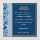 Buscar brocado invitaciones Azul