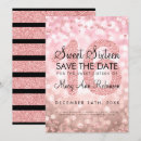 Buscar sweet 16 save the date invitaciones Purpurina