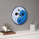 Buscar símbolo yin yang relojes de pared Blanco