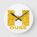 Buscar llamativo relojes de pared Oro