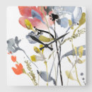 Buscar watercolor relojes de pared Floral
