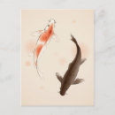 Buscar pintura oriental postales Pescado