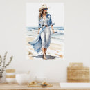 Buscar decoración costera posters Azul y blanco