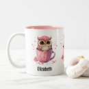 Buscar búho tazas Rosa