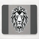 Buscar león blanco alfombrillas de raton Negro