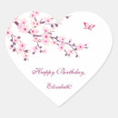 Buscar feliz cumpleaños en rosa pegatinas Blanco