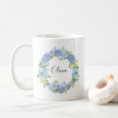 Buscar hydrangeas azules tazas Acuarela