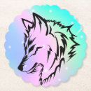 Buscar lobo posavasos Azul