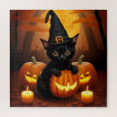Buscar gato negro puzzles Para niños