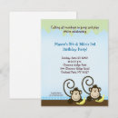 Buscar tonto 11x14 invitaciones Monos