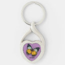 Buscar mariposa brillante llaveros Morado