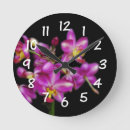 Buscar orquídea relojes de pared Negro
