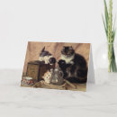 Buscar gato y gatitos la madre tarjetas Vintage