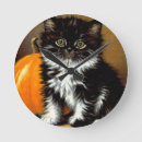 Buscar gato halloween de relojes de pared Espeluznante