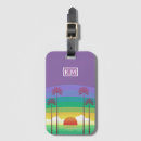 Buscar retro etiquetas para maletas Puesta de sol