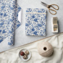Buscar floral papel de regalo Azul