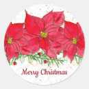 Buscar flores rojas pegatinas Feliz navidad
