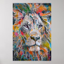 Buscar león abstracto posters Vibrante