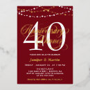 Buscar 40 años de boda aniversario invitaciones Elegante