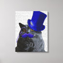 Buscar azul y gris lienzos Gato