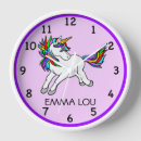 Buscar unicornio lindo relojes de pared Para niños