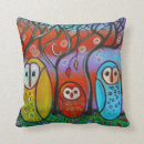 Buscar familia del búho cojines Pájaros