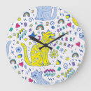 Buscar gato abstracto relojes de pared Ilustracion