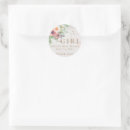 Buscar girl baby shower pegatinas Acuarela