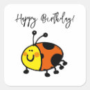 Buscar cumpleaños de la mariquita pegatinas Adorable