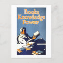 Buscar el conocimiento es poder postales Libro