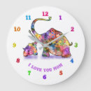 Buscar cuarto del elefante de relojes de pared infantiles Cualquier niño