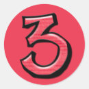 Buscar número tres pegatinas Cumpleaños