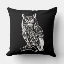 Buscar búho negro cojines Blanco y negro
