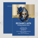 Buscar máscara azul del carnaval invitaciones Invitados