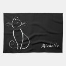 Buscar gato blanco paños de cocina Elegante