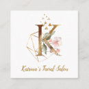 Buscar letra k tarjetas de visita Floral