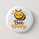 Buscar abeja del dibujo animado chapas Feliz