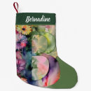 Buscar acuarela floral calcetines navideños Monograma