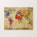 Buscar mapa del mundo del vintage puzzles Antiguo