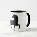 Buscar unicornio negro tazas Silueta