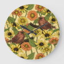Buscar pájaro negro relojes de pared Botánico