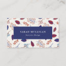 Buscar hojas azules tarjetas de visita Boho